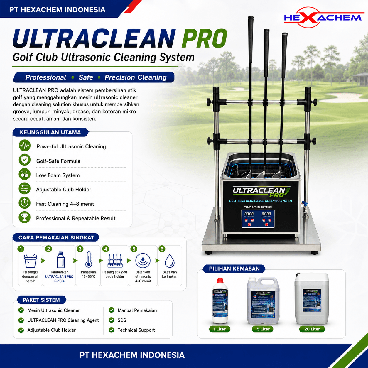ULTRACLEAN PRO - Golf Club Ultrasonic Cleaning System