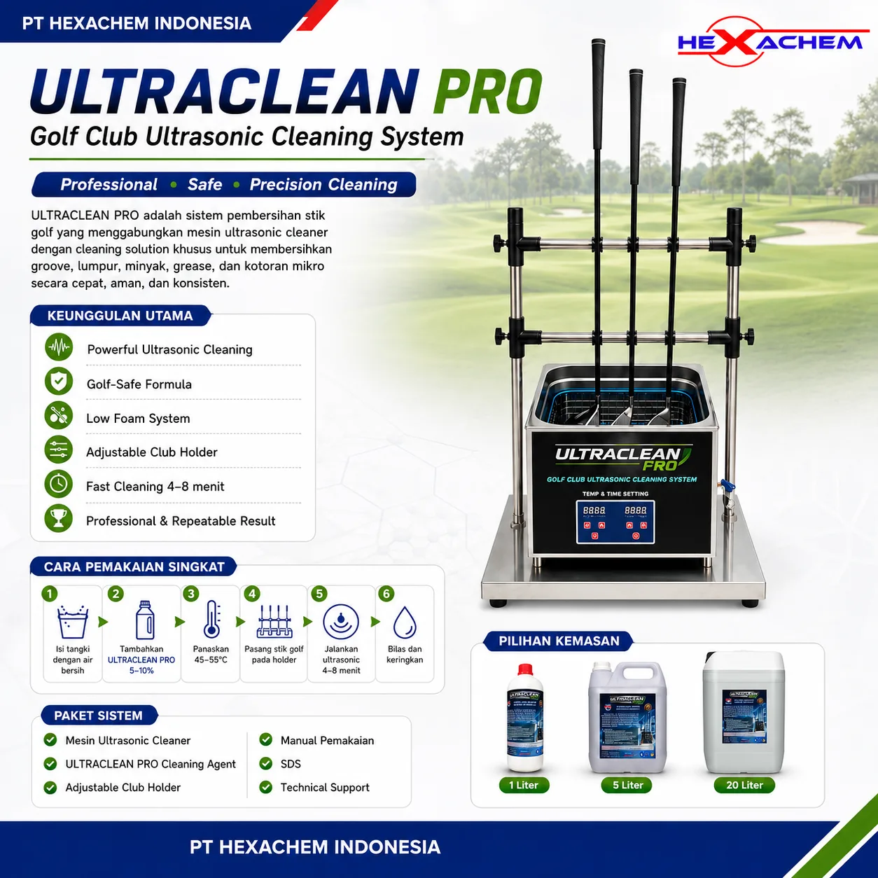 ULTRACLEAN PRO - Golf Club Ultrasonic Cleaning System